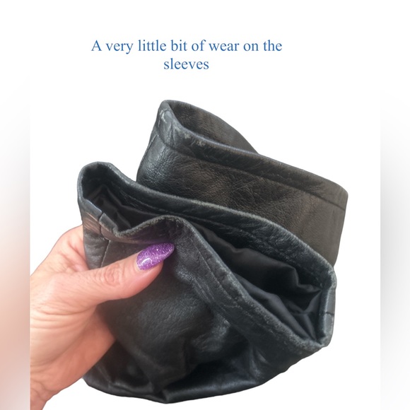 Vintage Tannery West SOFT Black LEATHER Biker Moto Jacket Sz S EUC - Picture 10 of 17